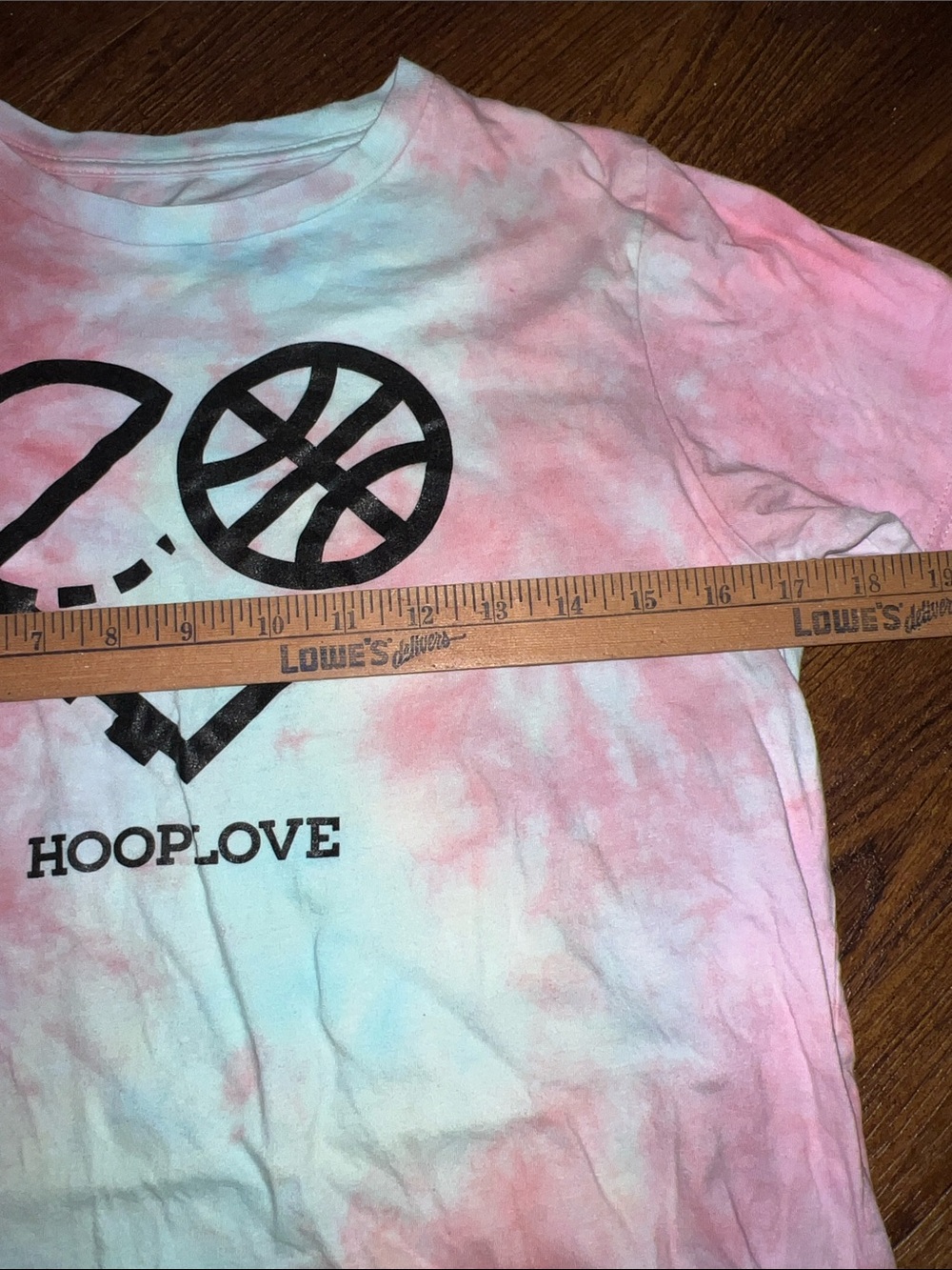Kids Tie-Dye Hoop Love Sporty Pink & Blue Graphic Tee Size L - Picture 5 of 6